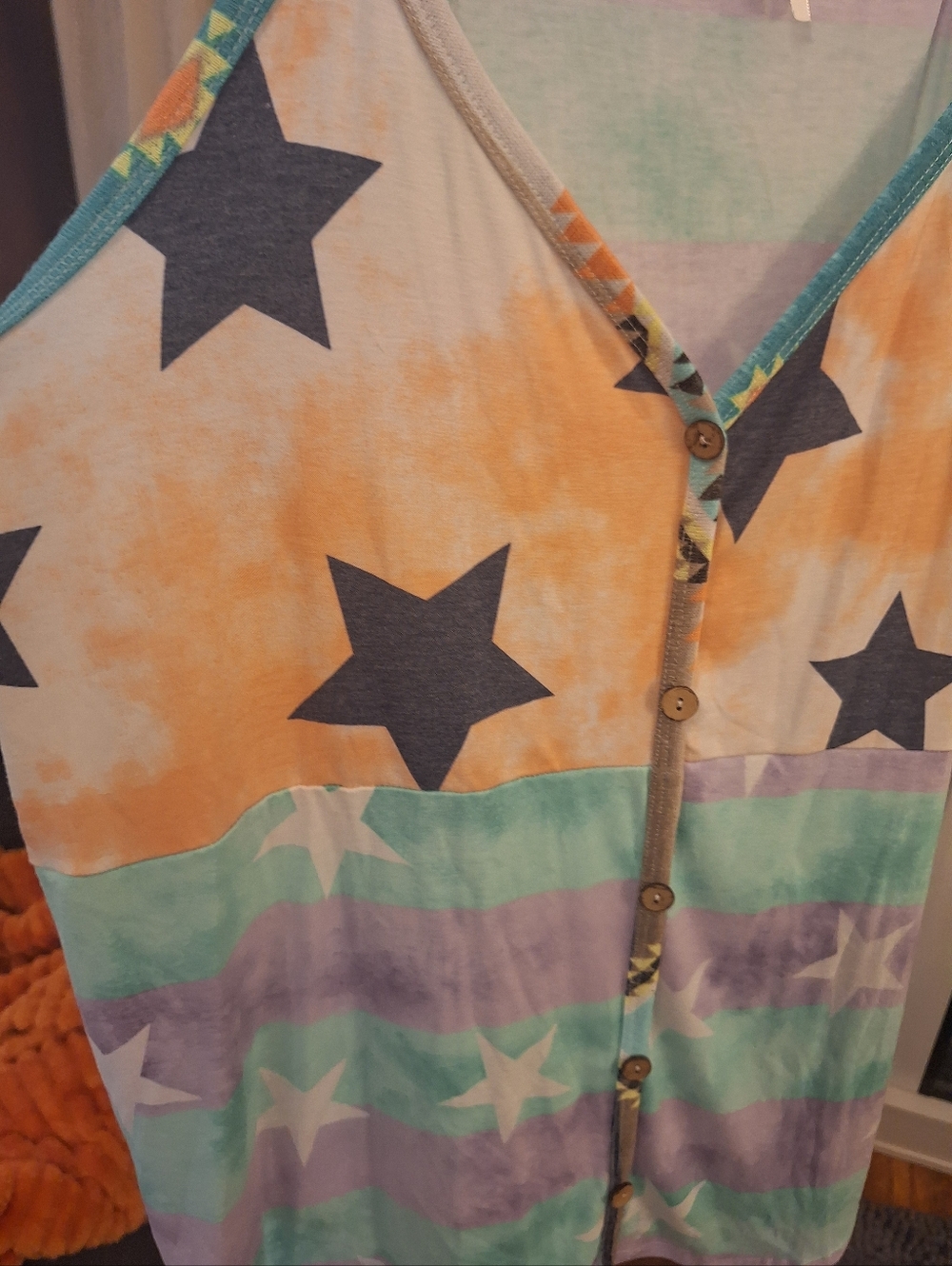 Colorful Spaghetti Strap Tank Top - Picture 3 of 7